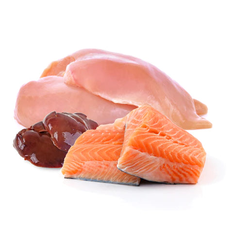 Pur mix pollastre i salmó